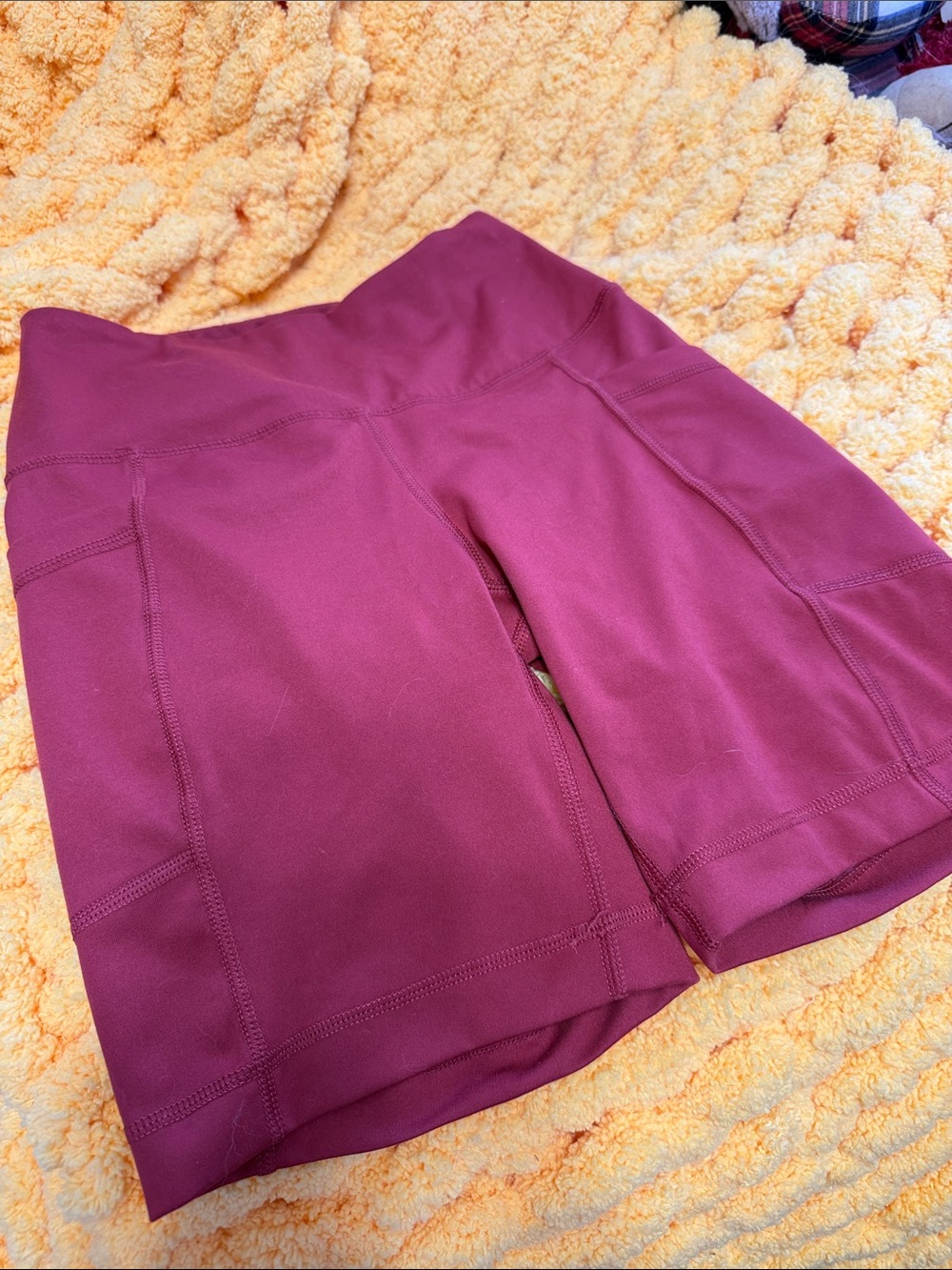 Yogalicious Burgundy High-Rise Bike Shorts